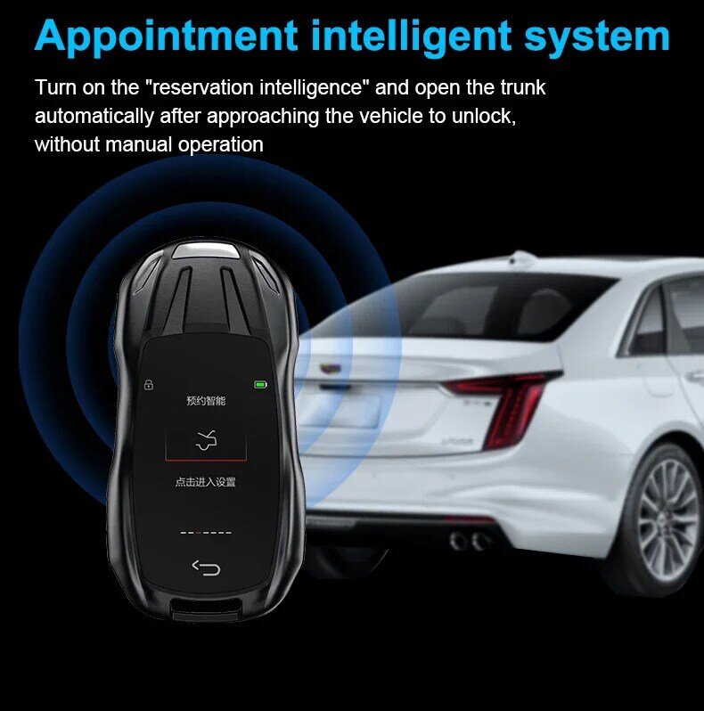 Universal Modificado Remoto Chave Inteligente, Tela LCD, Keyless Entry, BMW, Benz, Audi, Toyota, Fits All Car, One-Key Start, XRNKEYCF828