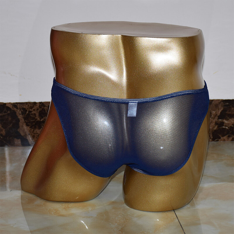 Celana dalam Bikini jaring tipis seksi untuk pria celana dalam segitiga tembus pandang celana dalam Pouch celana dalam Lingerie transparan Erotis