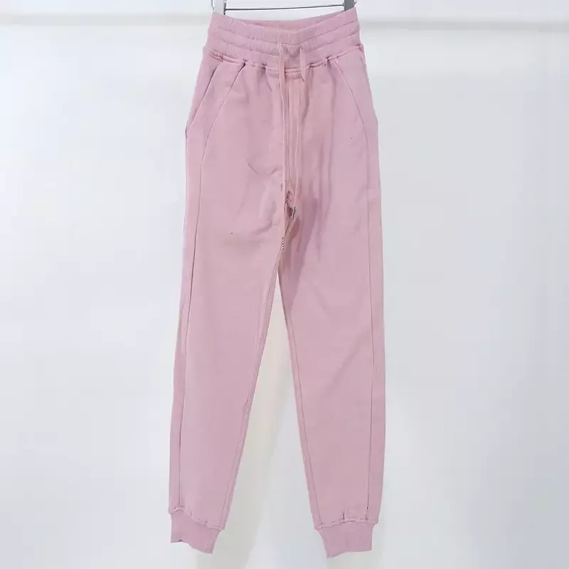 Lulu Scuba-pantalones de chándal de cintura alta para mujer, ropa de Yoga, ejercicio físico, mezcla de algodón, Jogger, Otoño e Invierno