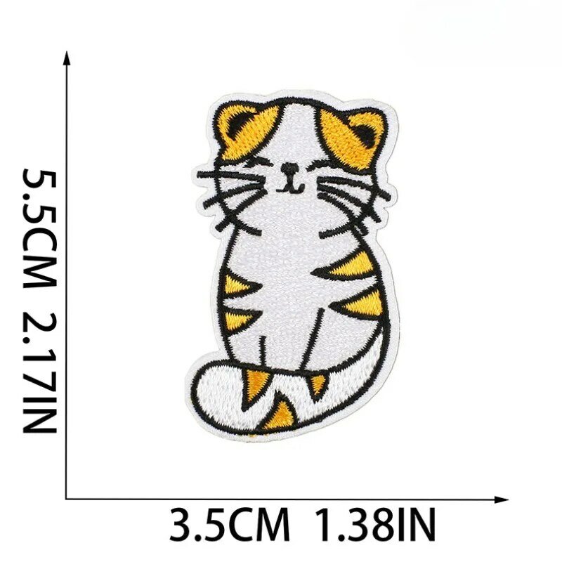 2024 Hot Animal Cartoon Cat ricama per cappello di stoffa Jeans adesivo in tessuto decorazione Patch Star Heat Sew adesivo Fast Iron Label