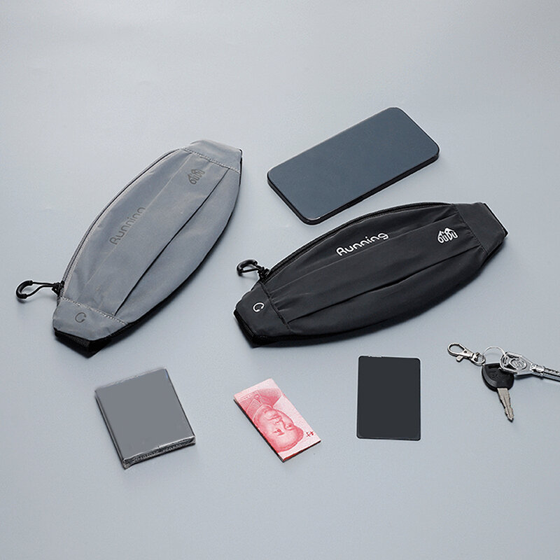 새로운 휴대 전화 허리 가방, 달리기 작은 허리 가방, 야외 스포츠 허리 가방, 야간 달리기 반사 허리 가방, 방수 7.