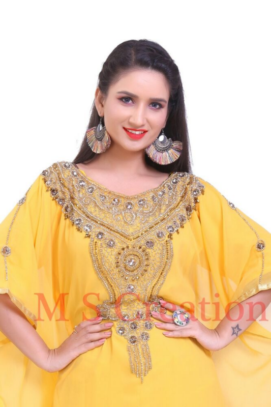 Dubai Arabische Marokkaanse Kaftans Abaya Farasha Jurk Fancy Lange Gown