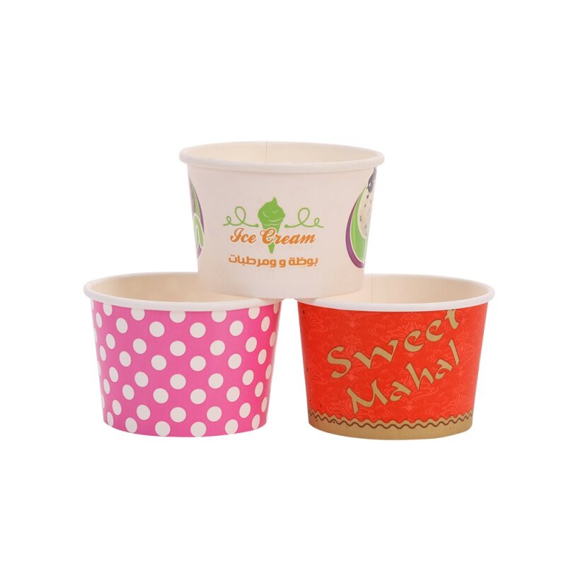 Kunden spezifisches Produkt umwelt freundlicher Griff kunden spezifischer Einweg-Suppen schüssel für warme Lebensmittel Papiers chale