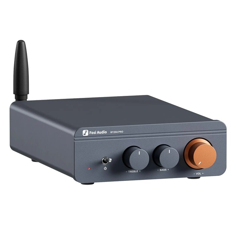 Fosi Audio-AMPLIFICADOR DE POTENCIA DE SONIDO Bluetooth, BT20A TPA3255 Pro, 300W, x2, Mini HiFi estéreo, Clase D, agudos de graves para cine en casa