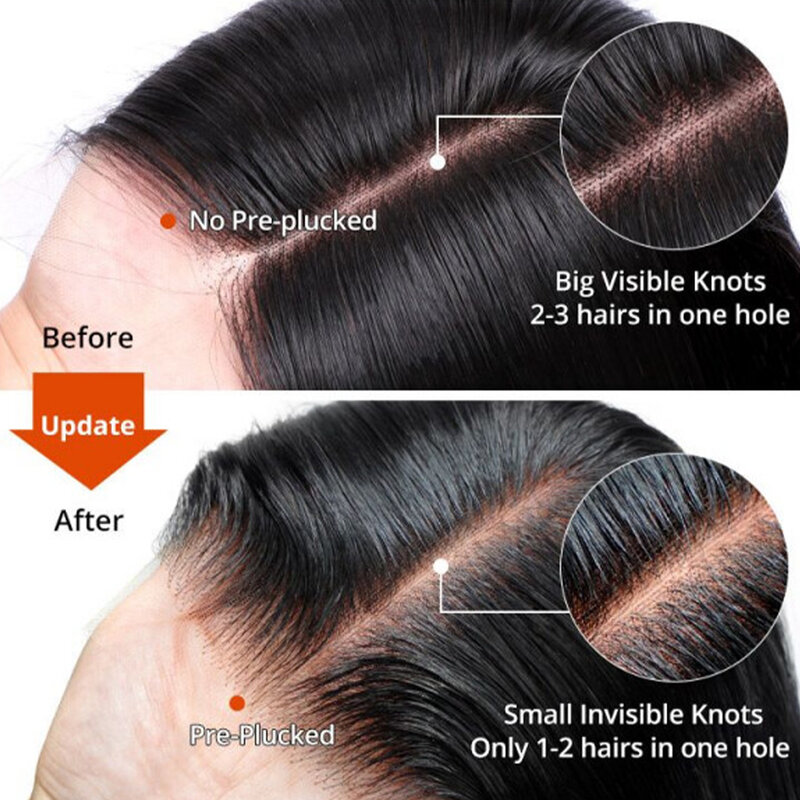 32 Cal czarne proste koronkowa peruka na przód ludzkie włosy noszą i idą 13 × 4 HD bezklejowa koronka z przodu włosy w naturalnym kolorze peruka o 180 gęstości
