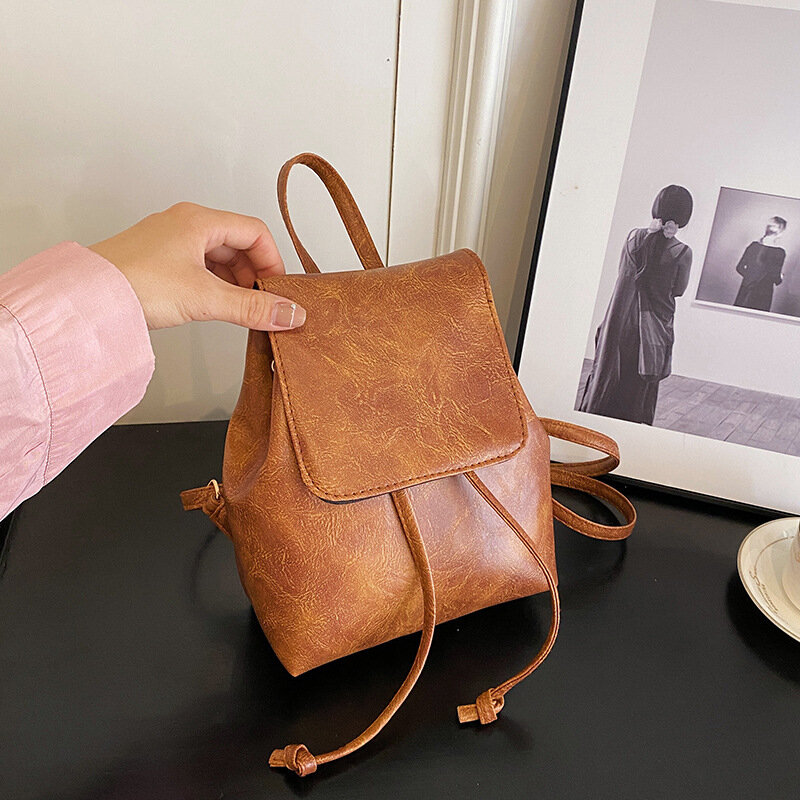 Модный и универсальный рюкзак для девушек из искусственной кожи в стиле ретро, модный и текстурированный рюкзак для колледжа, роскошная Брендовая женская дизайнерская сумка через плечо