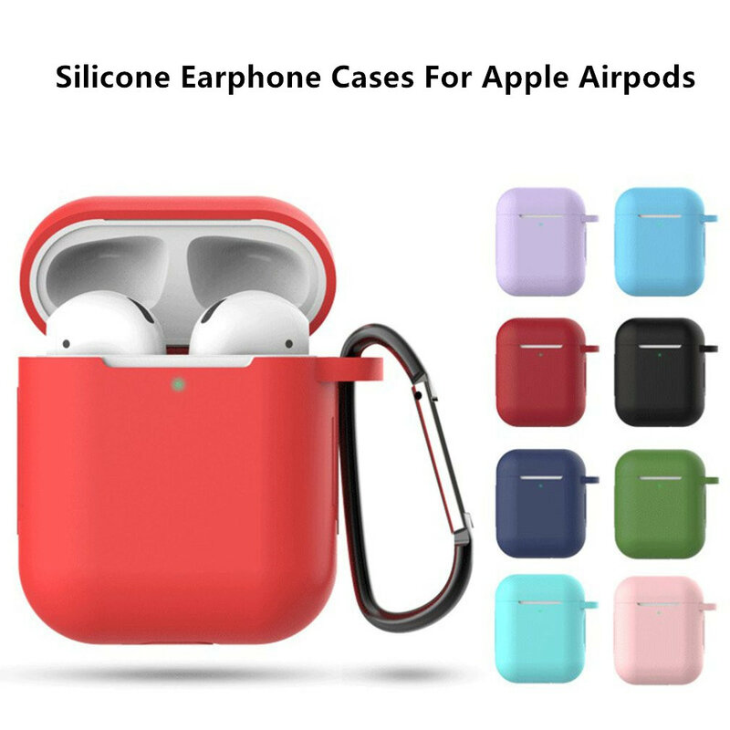 Silicone Headphone Protective Cover For Airpods 1/2 Headset Case Wireless Earphone Cover Protective Case With Anti-Lost Button