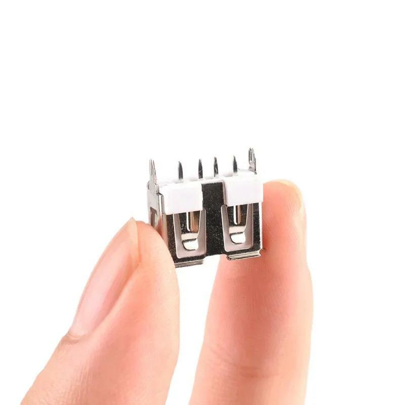 USBA-base de goma blanca tipo A, 10 piezas, cuerpo corto, 180 grados, USB, 10,0 MM, dobladillo cuádruple