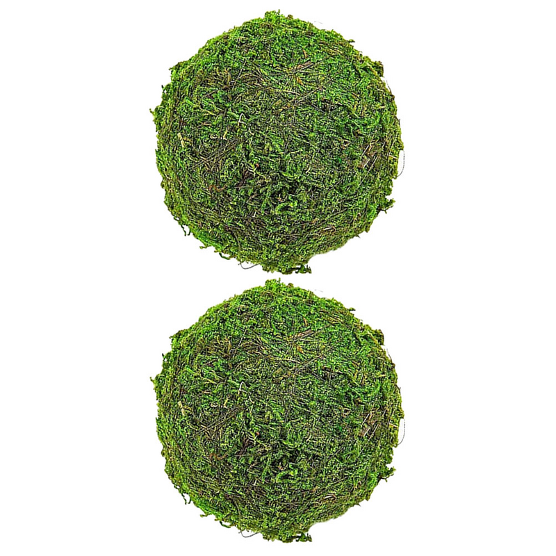Bolas de musgo falsas para adorno, bolas decorativas naturales hechas a mano, 2 piezas