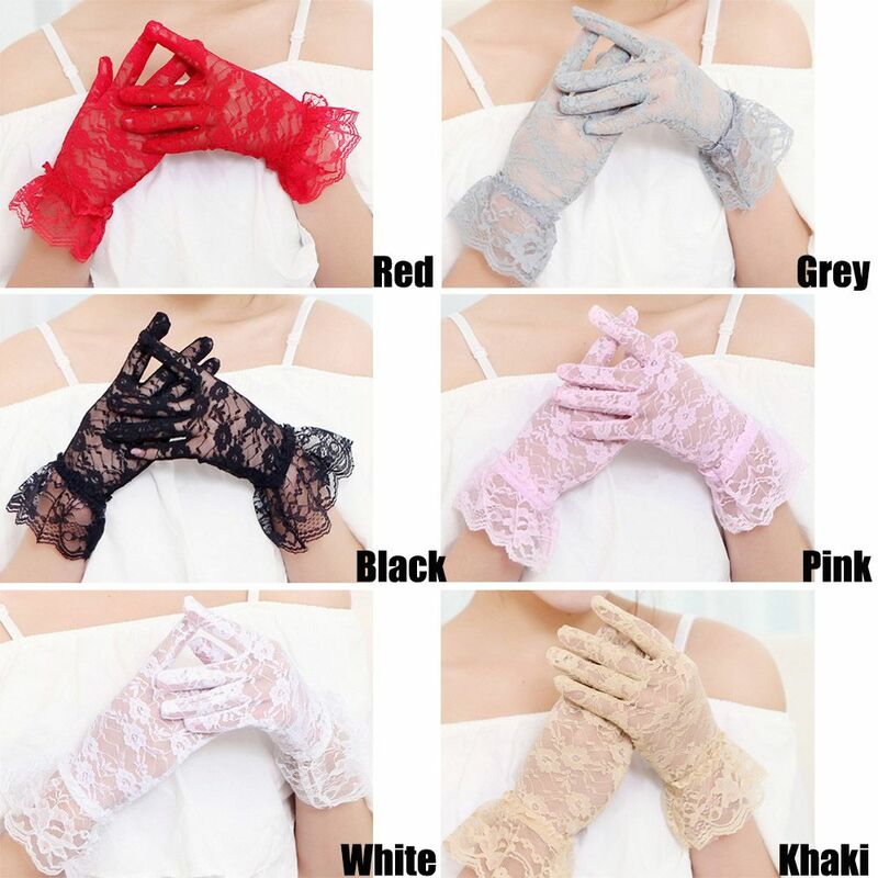 Fashion Sunscreen Wedding Bride Gloves Driving Mittens Party Dressy Gloves Lace Gloves