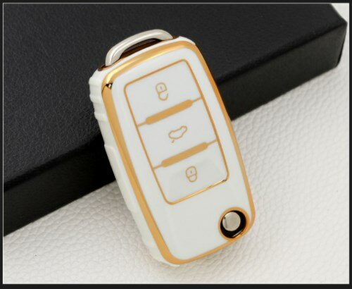 Sarung kunci mobil karet TPU sarung kunci otomatis untuk Volkswagen Passat Polo Golf Bora CC TIGUAN TOURAN