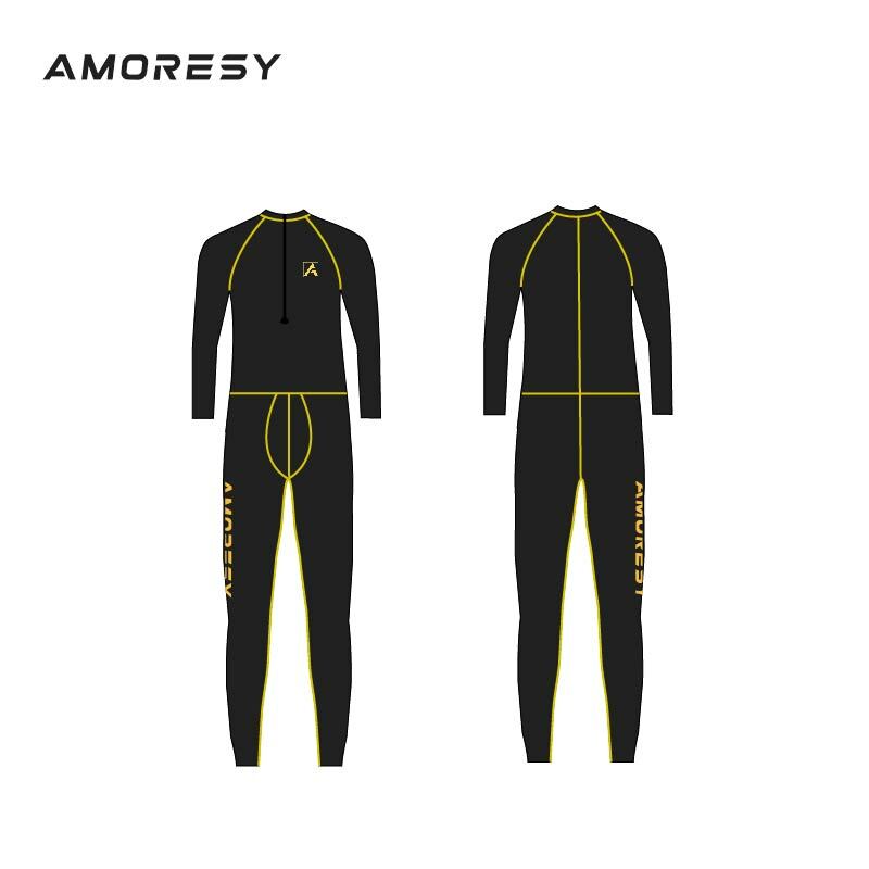 AMORESY Apollo Series ด้านหน้า Zipper เสื้อแขนยาวกีฬาฟิตเนสโยคะ Glossy Multi Functional Bodysuit