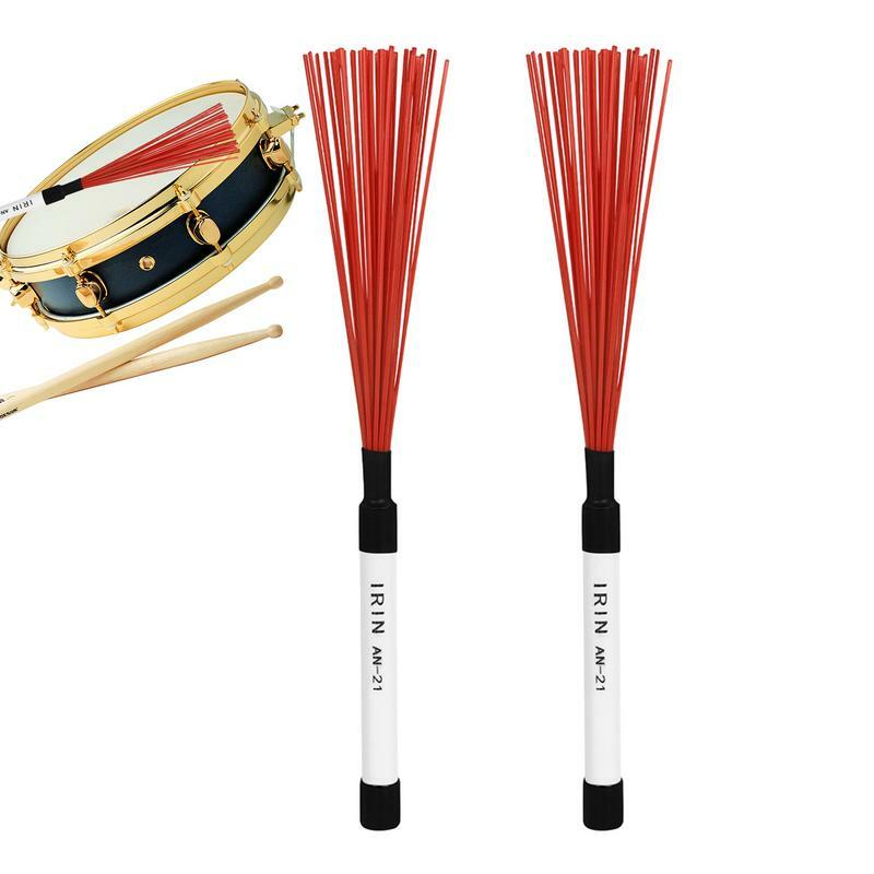 Portable Drum Sticks Brushes Set 2pcs Drum Set Brushes Durable Drum Sticks Brushes Drum And Percussion Brushes For Beginners