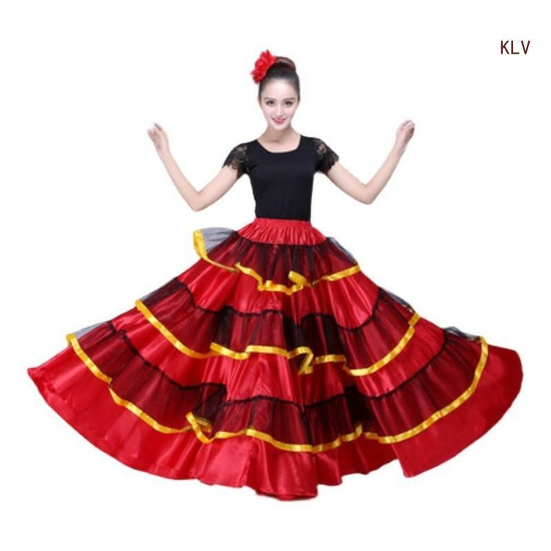 Длинная юбка для бальных танцев, юбка для танца живота, костюм на Хэллоуин для выступлений, 6XDA