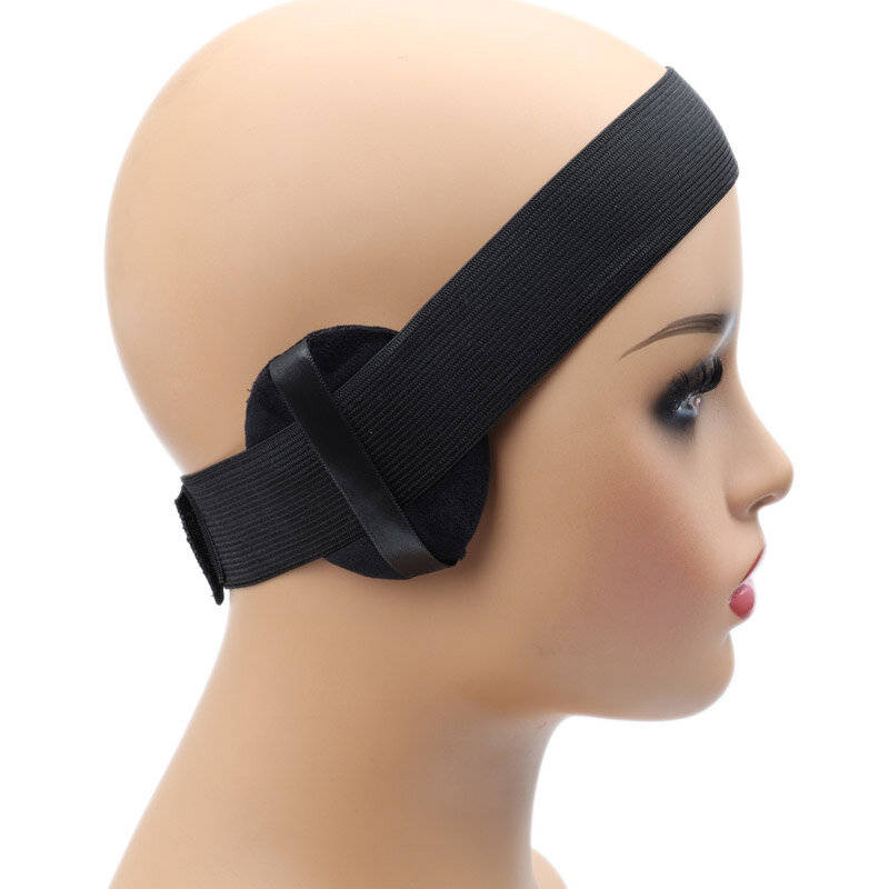 Verstellbares geschmolzenes Spitzen band mit Ohr abdeckungen 5 Packungen elastisches Haarband Stirnband schwarzes weiches Spitzen schmelz band mit Gehörschutz