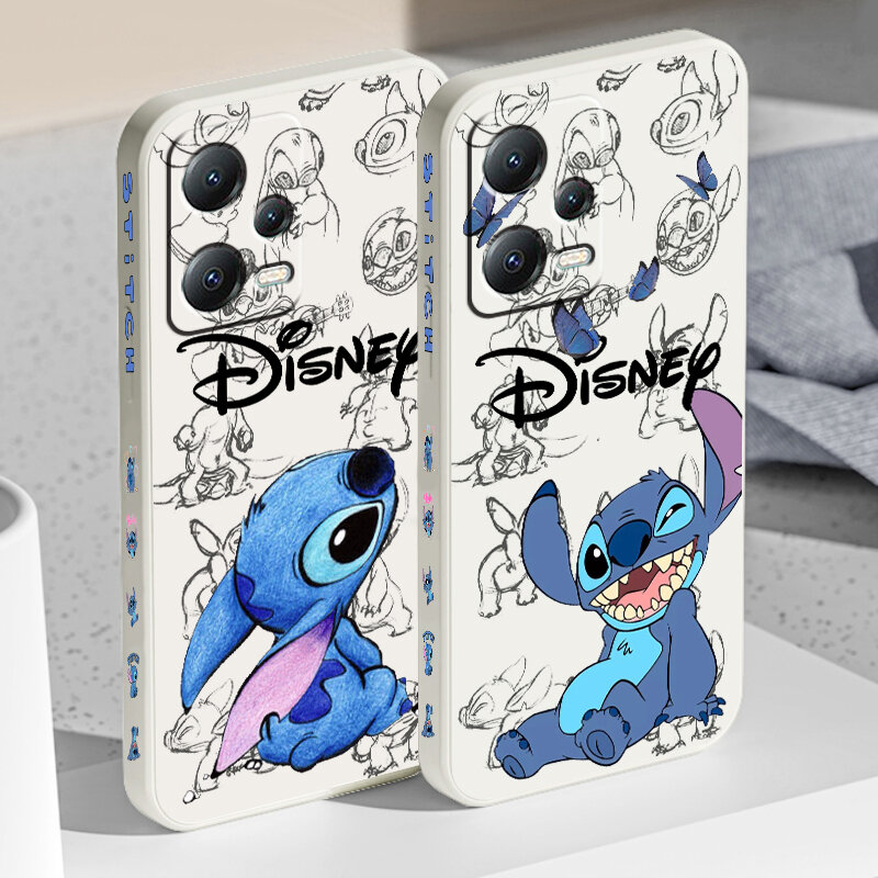 Disney Lilo & Stitch เชือกซ้ายแบบน้ำลายเทวดาสำหรับ Xiaomi redmi Note 12 12S 12R 11 11 11 11S 10S 9 8T Pro PLUS 5G ด้านหลัง