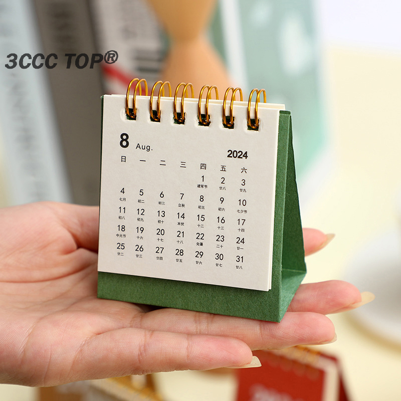 Mini Calendario de escritorio de papel, Agenda 2024, mesa creativa, horario diario para oficina, escuela, decoración de escritorio, 1 ud.