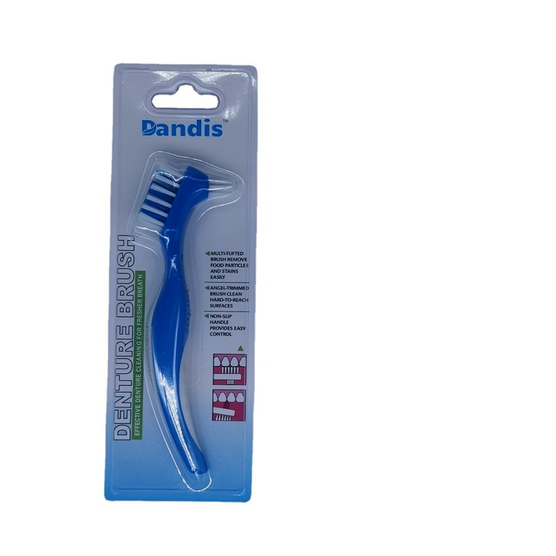T-shape New Denture Dedicated Brush Toothbrush Dual Heads False Teeth Brushes Gum Cleaner for Men Women Blue White Color