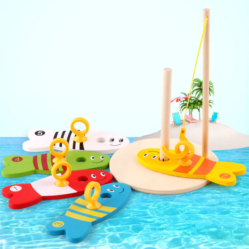 Giocattoli da pesca per bambini colonna da pesca digitale giocattoli in legno giocattoli educativi giocattoli sensoriali tattili per bambini Montessori regalo di compleanno
