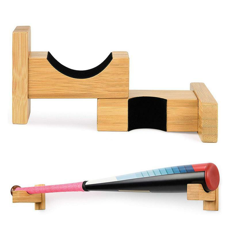 2 buah pemegang gantungan tampilan kelelawar bisbol dudukan rak dinding dengan Kit pemasangan mudah untuk tongkat hoki kelelawar Softball