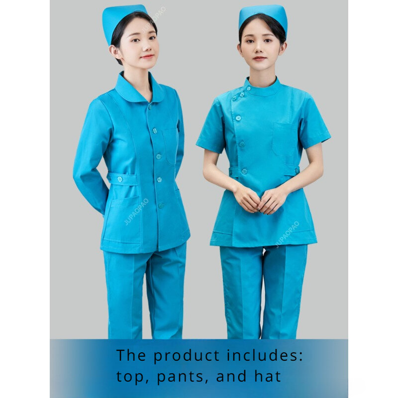 Conjunto Unisex Popeline Azul Marinho e Calça Top, Uniformes de Enfermagem, Tecido Fino, Petite Alto ou Workwear, Homens e Mulheres, S to 3XL