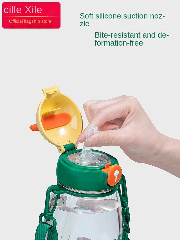 HXL-Gobelet standard pour enfants avec paille, tasse en plastique anti-chute, bouilloire portable, été