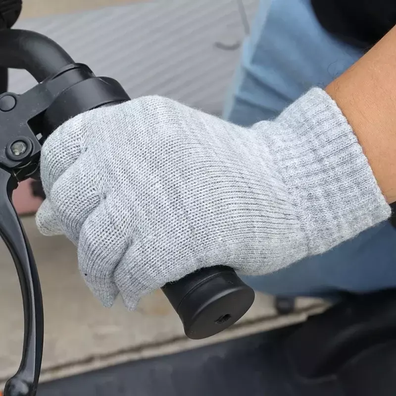 Ciepły rękawiczki z dzianiny jesienno-zimowy damski męski jednolity kolor modne rękawiczki wysokiej jakości Outdoor zagęścić wiatroszczelne rękawice prosty prezent