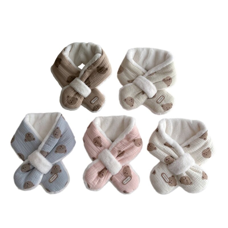 Foulard ours dessin animé mignon pour bébé, foulard chaud confortable, accessoires d'automne d'hiver, cadeau douche