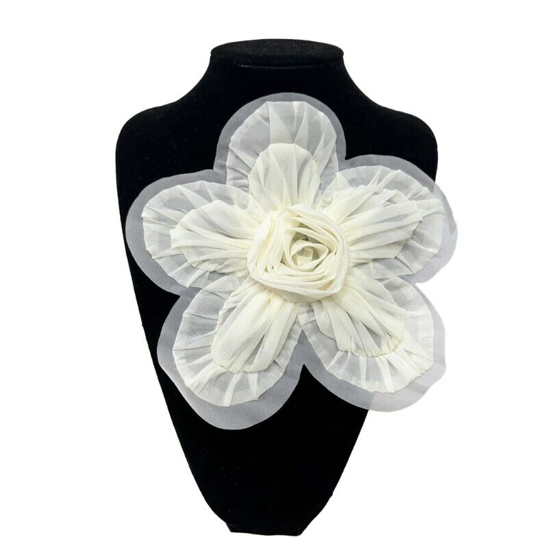 Y166 Elegant Shirt Brooch/Neck Tie/Corsage Woman Flower Uniform Detachable Collar Removable Tie Costume Accessories