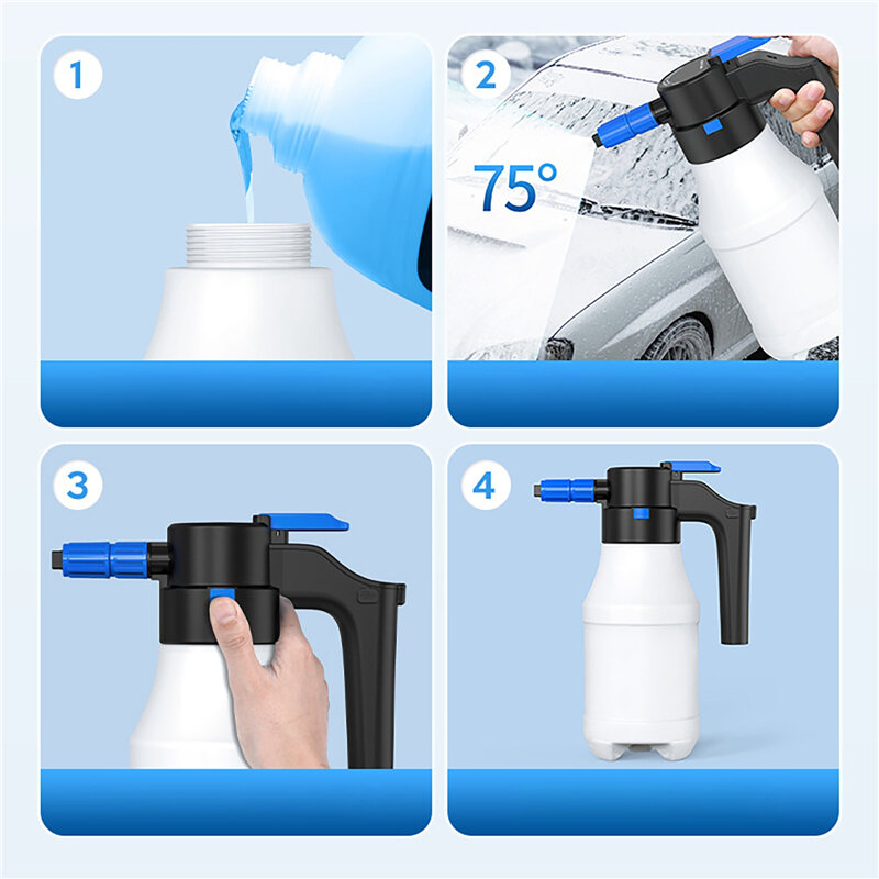 発泡電気噴霧器,車の洗浄用,USB充電式,泡ポンプ,手動圧力,1.5l