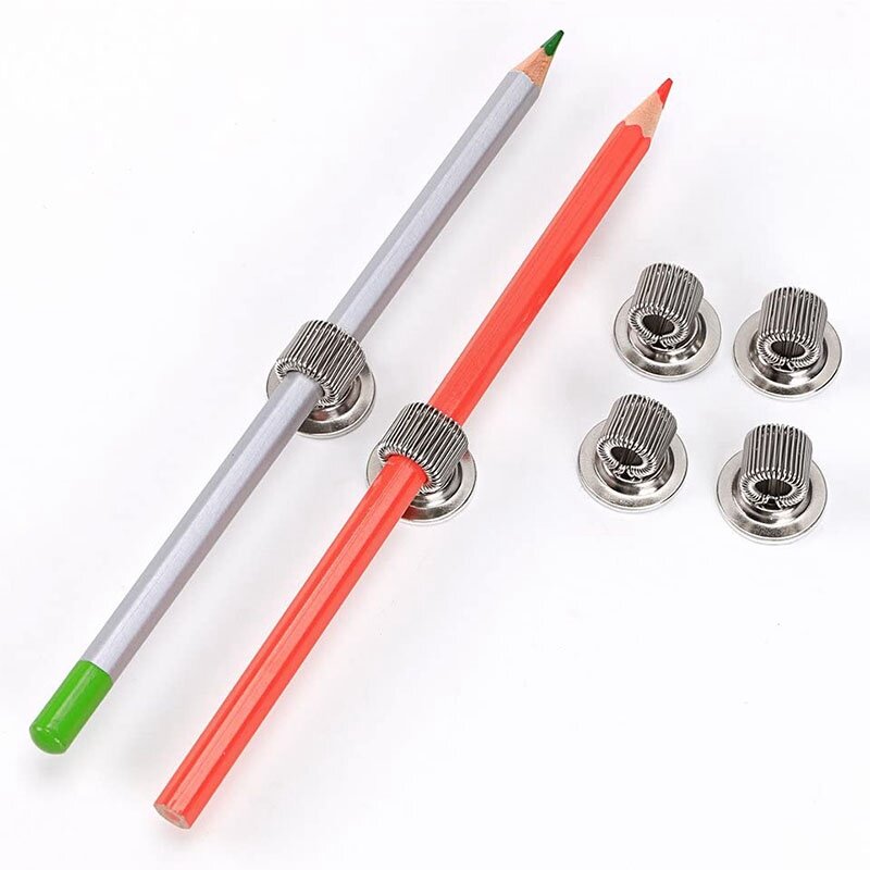 NEW-12 PCS Stainless Steel Pen Pencil Holder Clips With Adjustable Spring Loop Self Adhesive Pen Clip Holder