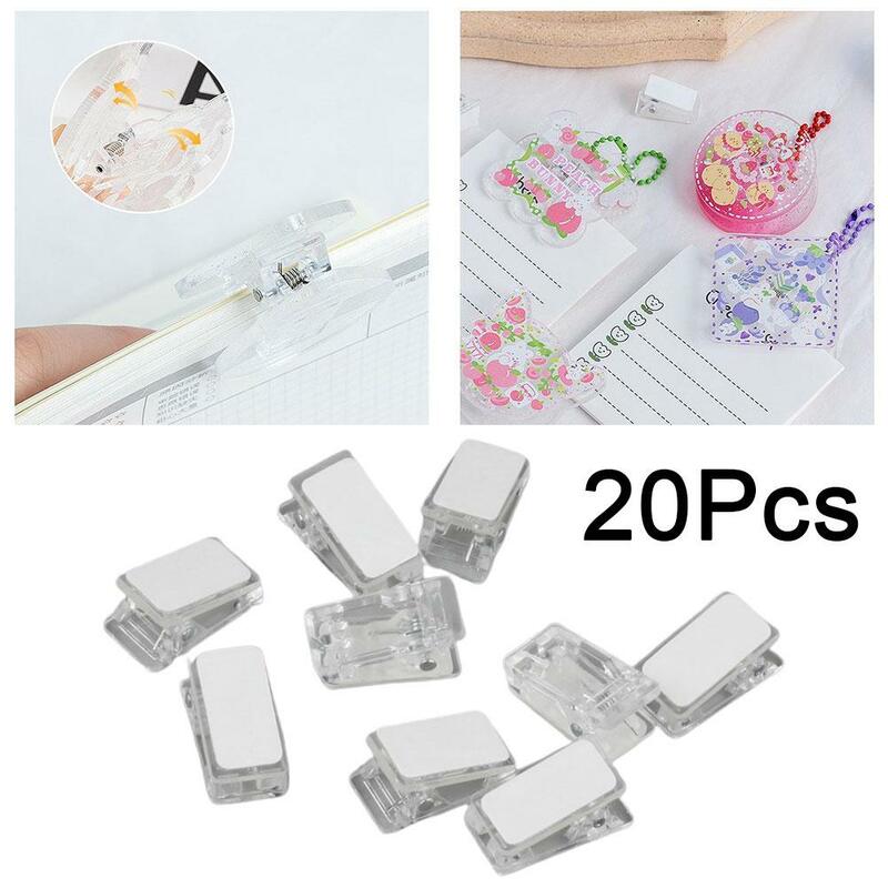 20pcs Self Adhesive Clips Tapestry Hangers for Hanging Storage Photo Spring Loaded Mini Transparent Single-sided Adhesive C Z5N5
