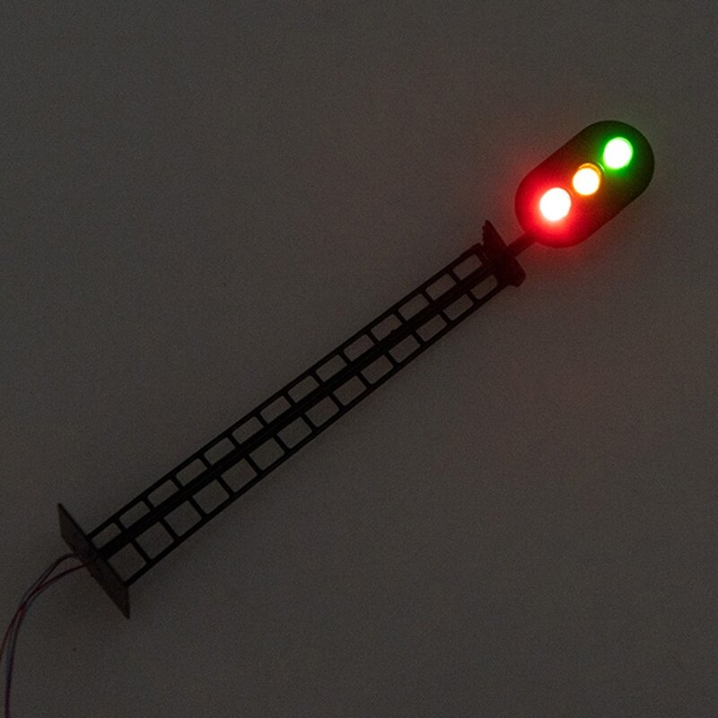 1:87 Railroad Train Signal Light Traffic Lamp for Kid’s Dollhouse Miniature Building Model Sandbox Pretend for PLAY 3V
