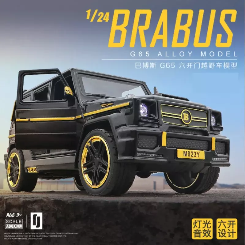 1:24 BRABUS Benz G65 remont metalowy odlew zabawkowy modelu samochodu wysokiej zabawka symulacyjna pojazd z dźwięk i światło samochód z napędem Pull Back prezentami