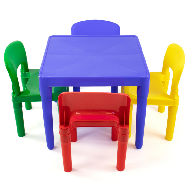 Dziecięcy 5-częściowy zestaw stół i krzesła-podstawowy