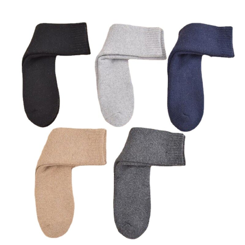 5 Pairs Thicker Wool Rabbit Socks Men Winter Warm Long Socks Cold Snow Terry Thick Man Socks Ankle Calcetines Meias Harajuku