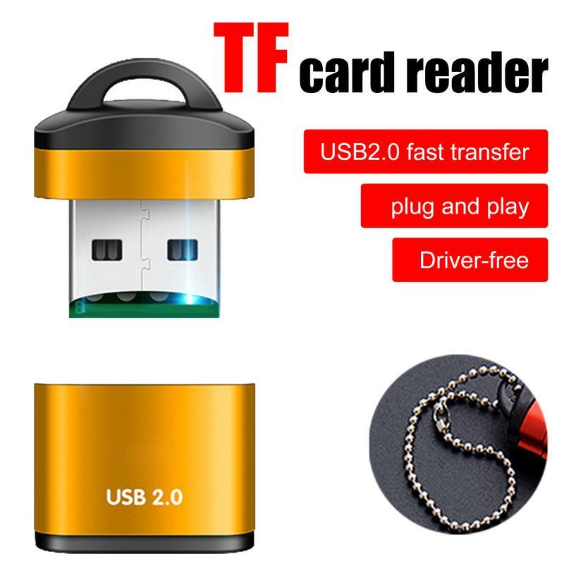 قارئ بطاقات USB 2.0 صغير عالي السرعة ، محول بطاقات ذاكرة SD صغيرة TF للكمبيوتر ، سطح المكتب ، الكمبيوتر المحمول