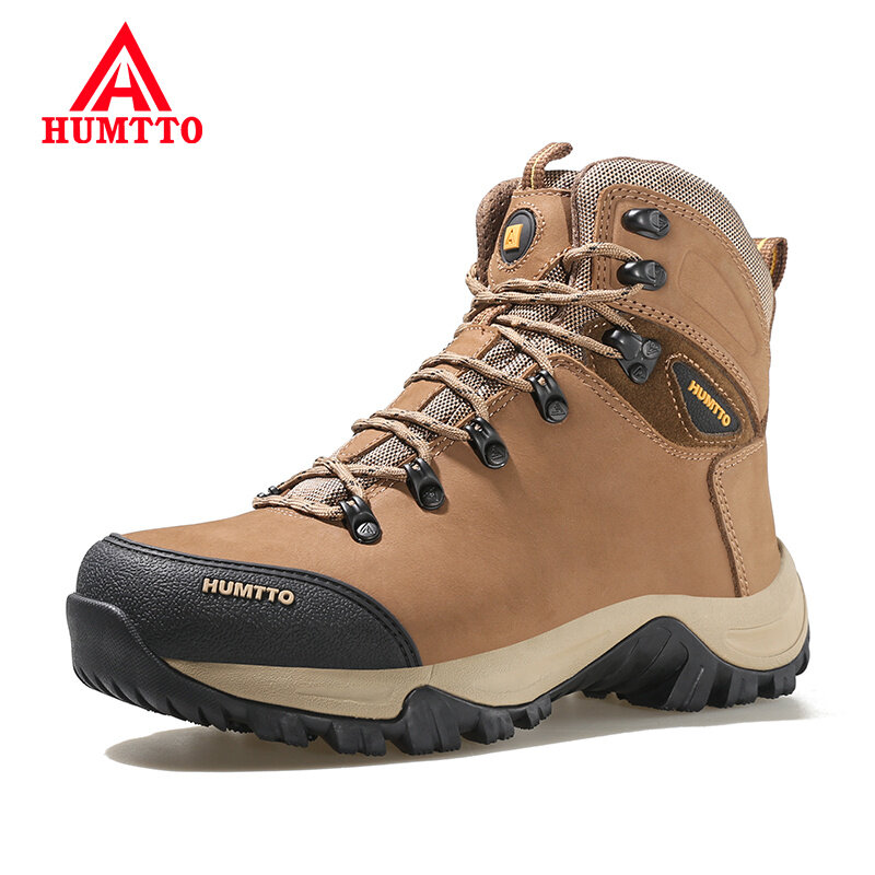 HUMTTO Waterproof Hiking Boots Leather Outdoor Safety Shoes for Men Trekking Sneakers Man Winter Mountain Tactical Camping Mens