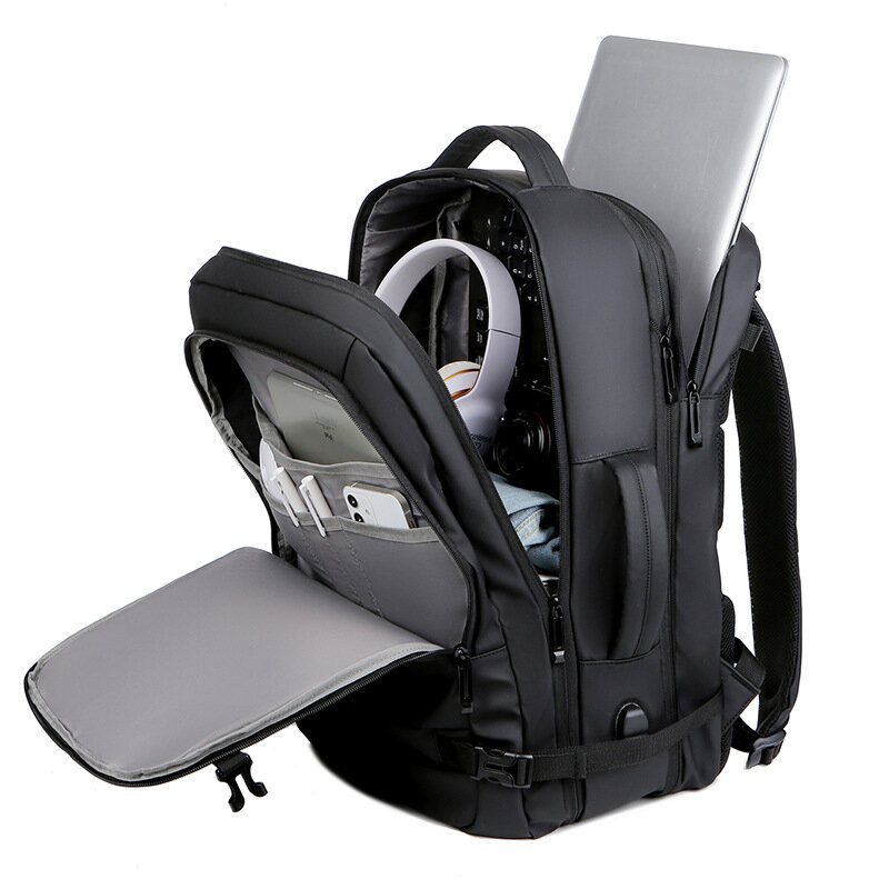 Tas punggung pria kapasitas besar, tas punggung komputer dapat diisi ulang, Multifungsi, kapasitas besar 45l