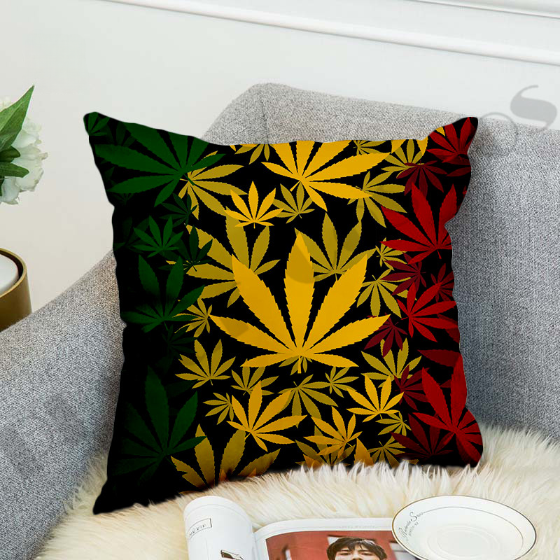Hippie Weed Funny Newest Bed Pillow Case Polyester Decorative Pillowcases Throw Sofa Pillow Cover