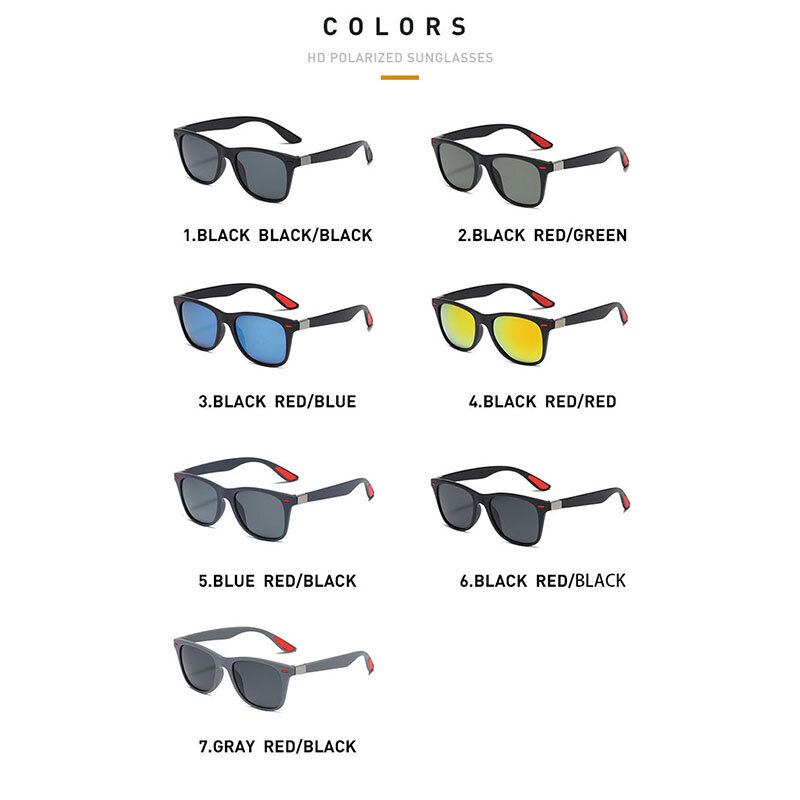 Gafas de sol polarizadas con montura de PC para hombre, lentes de sol deportivas para exteriores, gafas de día y noche para conductor