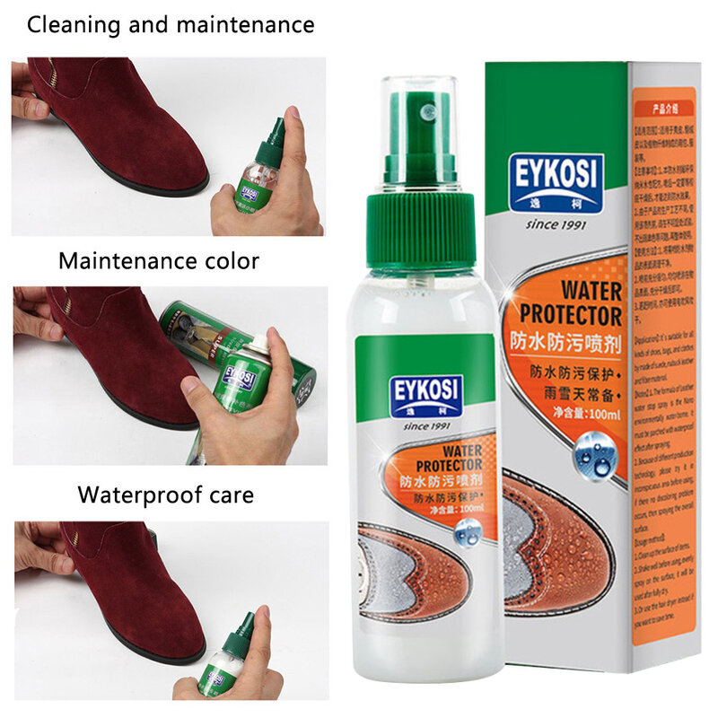 100Ml Shoes Stain Repellent Protection Waterproof Spray Hydrophobic Coating for Shoes Anti-Oil Outdoor Protective Cover Shoes