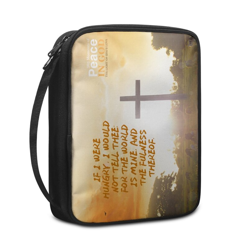 Bolso de la Biblia para mujer, bolso con asa y cremallera, cubierta de Hymns, estuche de transporte, bolsas de almacenamiento de sol, maletín de árbol cruzado