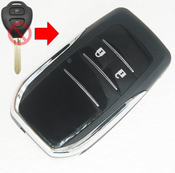 Modificado Flip Folding Shell chave remoto, Shell chave em branco para Toyota RAV4, desejo, Camry, Hiac, Corolla, Hilux, Fortuner