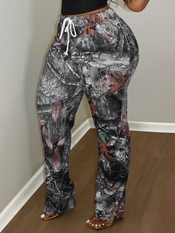 LW-Pantalon de jogging de sport à imprimé mixte pour femme, grande taille, décontracté, Y2K, 2024