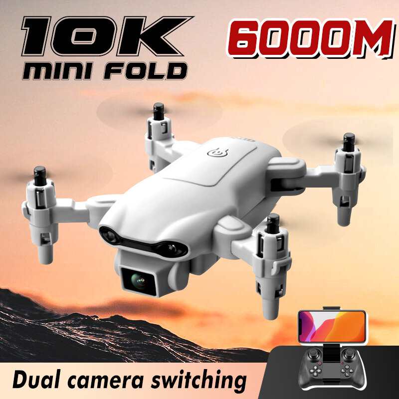 Mini Drone V9 RC avec Caméra HD Grand Angle pour Touristes, Hélicoptère de Photographie Aérienne, Quadrirotor Pliable, Jouet FPV, WIFI, 10K, 1080P, 6km
