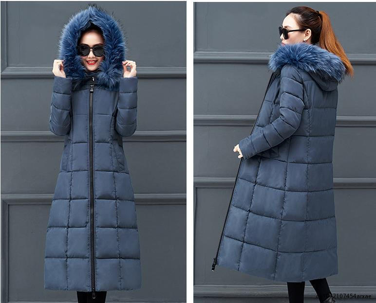 Cappotti invernali a bolle da donna parka piumini lunghi imbottiti tinta unita giacca nera piumino caldo e spesso parka invernali