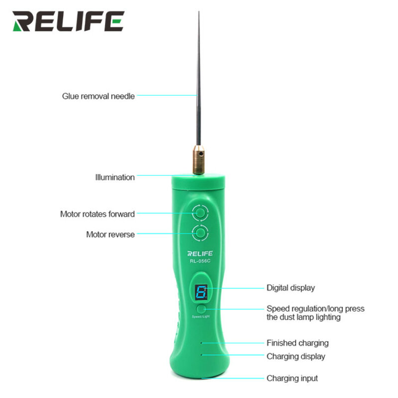 Relife RL-056C/d/e/f máquina de remoção de cola inteligente tela cola remoção 6 engrenagens para ajustar a velocidade led exibição engrenagem