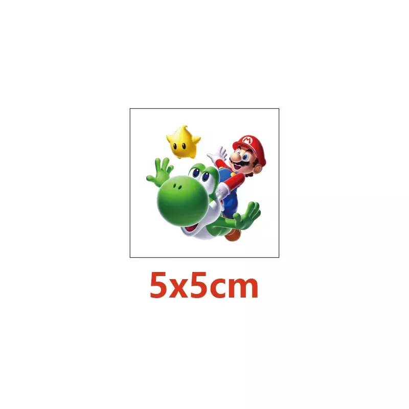 Juego de pegatinas de dibujos animados de Super Mario para niños, tatuaje temporal de personaje de Mario, regalo de cumpleaños, 5x5cm, 20 hojas