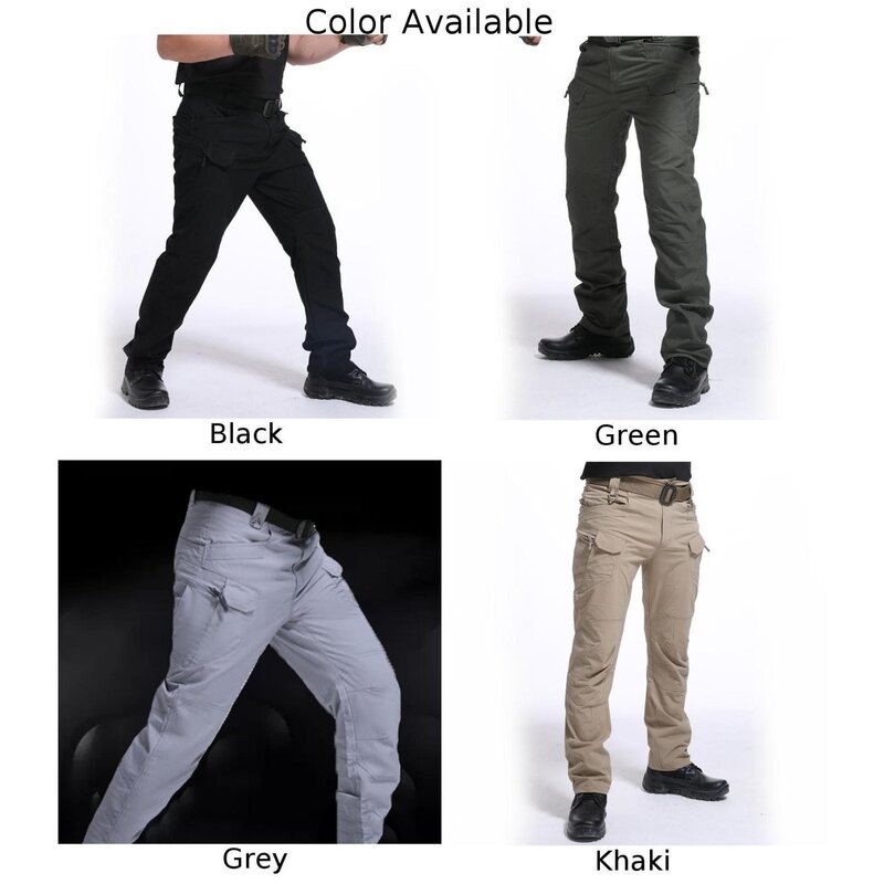 Men Summer Military Thin Quick Drying Pants Multi Pocket Trousers Urban Commuter Tight Cargo Pants Stretch Mens Workwear Pants